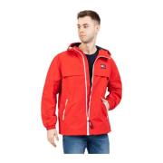 Heren Windjack Rood Regular Fit Tommy Hilfiger , Red , Heren