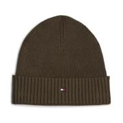 Groene Vlag Katoen Kasjmier Beanie Tommy Hilfiger , Brown , Heren