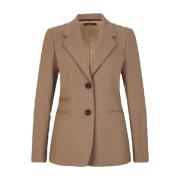 Slim Fit Wollen Blazer Windsor , Brown , Dames