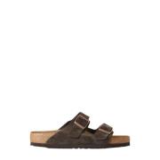 Suede Two Strap Sandals Birkenstock , Brown , Heren