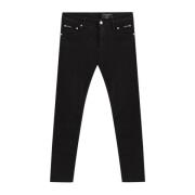 Zwarte katoenen jeans en broeken Dolce & Gabbana , Black , Heren