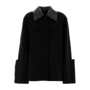 Stijlvolle Zwarte Wollen Jas Jil Sander , Black , Dames