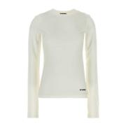 Klassiek Wit Katoenen T-shirt Jil Sander , White , Dames