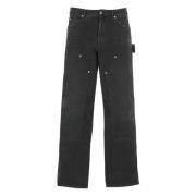 Zwarte Katoenen Damesjeans met Sterlogo Golden Goose , Black , Heren