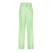 High-Waist Linnen Wijde Broek Marc Cain , Green , Dames