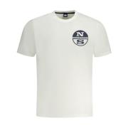 Witte Katoenen Crew Neck T-Shirt North Sails , White , Heren