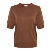 Round-neck Knitwear Kaffe , Brown , Dames