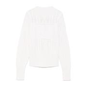 Witte Intarsia-Gebreide Logotrui Max Mara , White , Dames