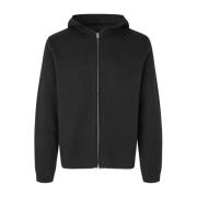 Katoenen Hoodie met Rits Samsøe Samsøe , Black , Heren