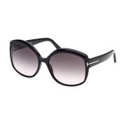 Zonnebril Ft0919 01B Glanzend Zwart/Rook Gradient Tom Ford , Black , H...