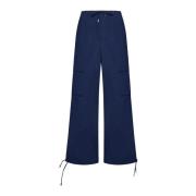 Flared Ocean Blue Drawstring Broek Baum und Pferdgarten , Blue , Dames