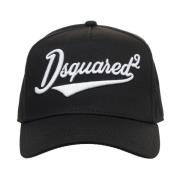 Zwarte Baseballpet Logo Ontwerp Verstelbaar Dsquared2 , Black , Heren