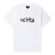 Katoenen T-shirt met Designerscode A.p.c. , White , Heren