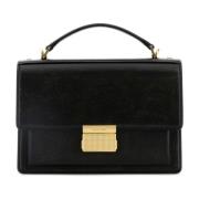 Venezia Zwarte Leren Handtas Golden Goose , Black , Dames