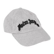 Gebogen Logo Cap Grijs Melange Zwart Palm Angels , Gray , Heren