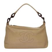 Pre-owned Leather chanel-bags Chanel Vintage , Beige , Dames