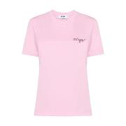 Roze & Paarse Katoenen T-Shirt Msgm , Pink , Dames