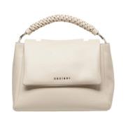 Beige Leren Handtas Sveva Orciani , Beige , Dames