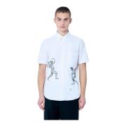 Geborduurd koordshirt van katoenen canvas Thom Browne , White , Heren