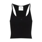 Ribgebreide Tanktop in Zwart Courrèges , Black , Dames