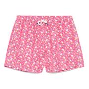 Polyester Zwemshorts met Elastische Riem Fedeli , Pink , Heren