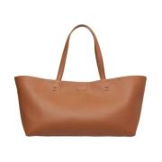 Luxe Bruine Leren Shopper Tas Orciani , Brown , Dames