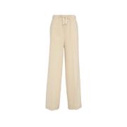 Beige Wolmix Trekkoordbroek Semicouture , Beige , Dames