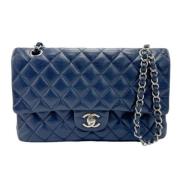 Pre-owned Leather shoulder-bags Chanel Vintage , Blue , Dames