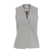 Chique Grijs Wollen Blazer Semicouture , Gray , Dames