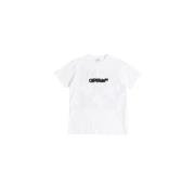 Wit Katoenen T-shirt met X Print Off White , White , Heren