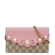 Pre-owned Canvas wallets Gucci Vintage , Pink , Dames