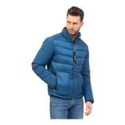 Heldere Blauwe Gewatteerde Fullzip Jas YES ZEE , Blue , Heren