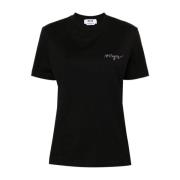 Zwarte Katoenen Tee Shirt Msgm , Black , Dames