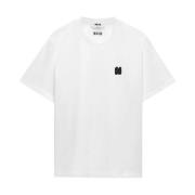 Casual Katoenen T-shirt Msgm , White , Heren