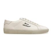 Klassieke canvas sneakers met geborduurd logo Saint Laurent , Beige , ...