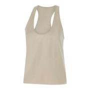 Ivoor Satijnen Mouwloze Flare Top voor Vrouwen Andamane , White , Dame...