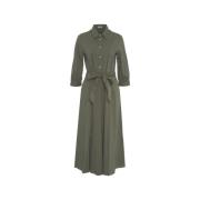 Groene Maxi Jurk met Taille Riem Himon's , Green , Dames