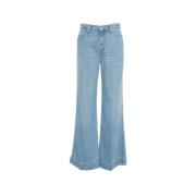 Blauwe Flared Jeans Hoge Taille Wijde Pijp 7 For All Mankind , Blue , ...