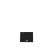 Zwarte Logo Bifold Portemonnee Emporio Armani , Black , Heren