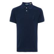 Aangepaste Slim Fit Katoenen Poloshirt Polo Ralph Lauren , Blue , Here...