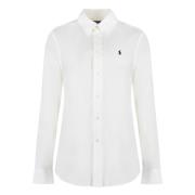 Katoenen Stretch Shirt met Afgeronde Zoom Polo Ralph Lauren , White , ...