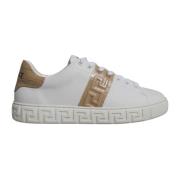 Greca Print Lage Sneakers Wit Versace , White , Heren