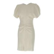 Witte Crepe Jurk met Ruches Victoria Beckham , White , Dames