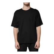 Zwart Katoenen Logo T-shirt Dolce & Gabbana , Black , Heren