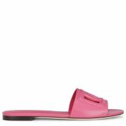 Roze Logo Slides Sandalen Dolce & Gabbana , Pink , Dames