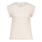 Kasjmier Ruche Mouwloze Top Allude , White , Dames