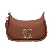 Bruine Schoudertas Mini Hobo Love Moschino , Brown , Dames