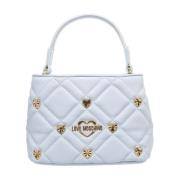 Blauwe Stud Detail Handtas Love Moschino , Blue , Dames