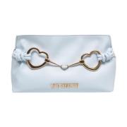 Blauwe Clutch met Logodetail Love Moschino , Blue , Dames