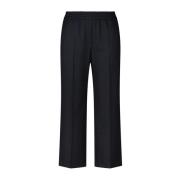 Cropped Vrijetijdsbroek met Plooien Marc Cain , Black , Dames